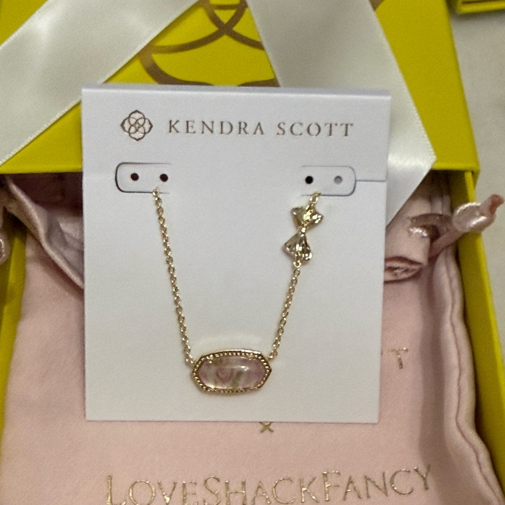 🎀Kendra Scott x LoveShackFancy 🎀 Elisa in Marie Pink Heirloom new with bag - Picture 15 of 15